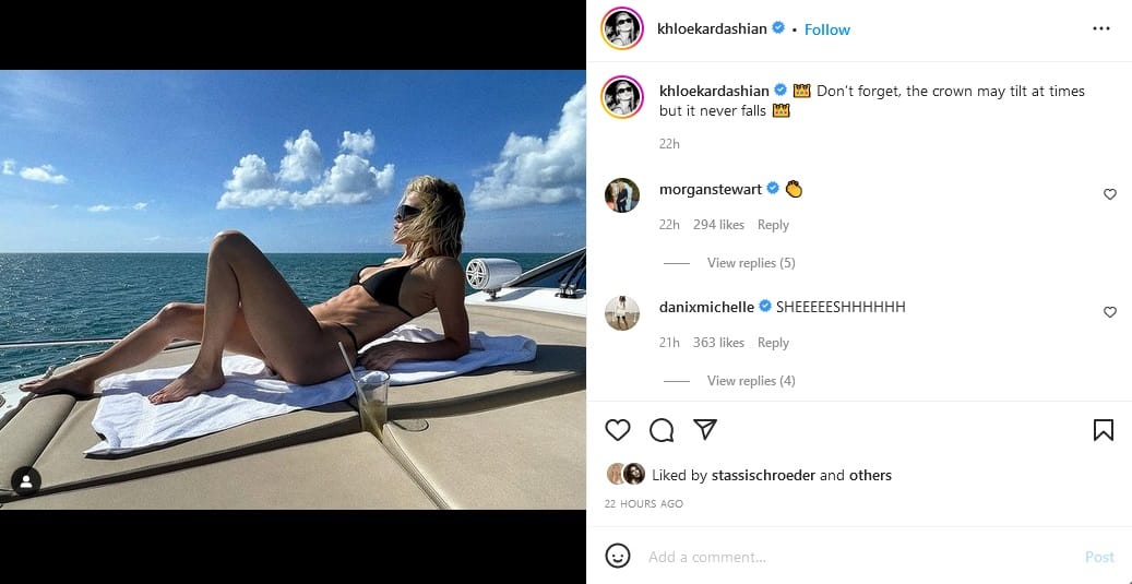 Khloe Kardashian Poses In Black Bikini [Khloe Kardashian | Instagram]