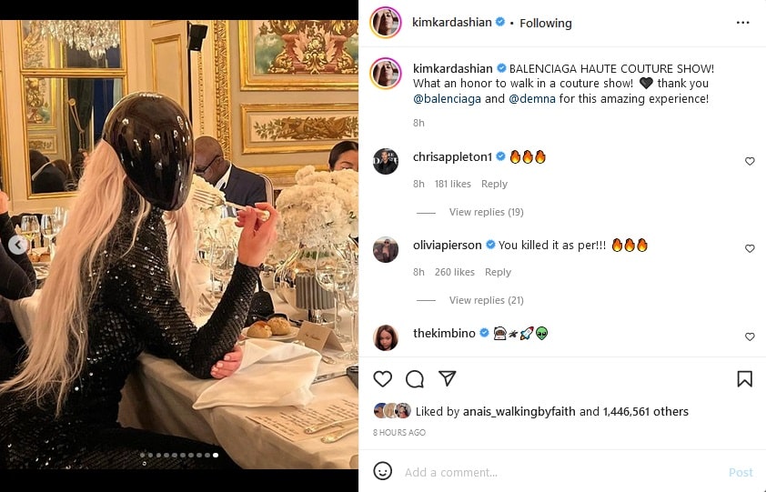 Kim Kardashian Pretending To Eat In Helmet? [Kim Kardashian | Instagram]