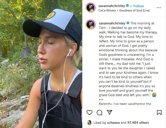 Savannah Chrisley Cries In The Woods [Savannah Chrisley | Instagram]