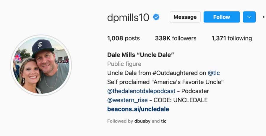 Uncle Dale Mills Instagram, OutDaughtered