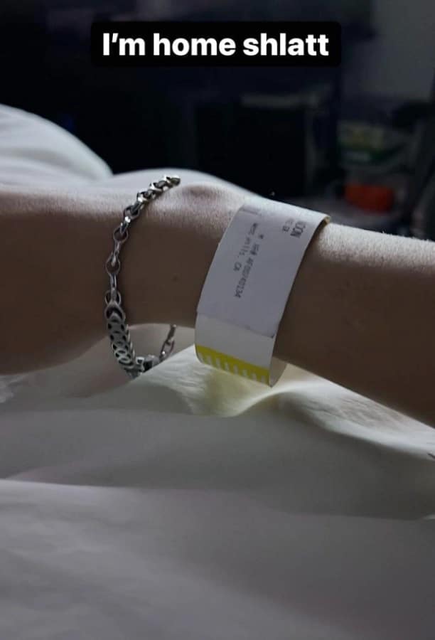 Landon Barker Wears Hospital Bracelet [Landon Barker | Instagram Stories]
