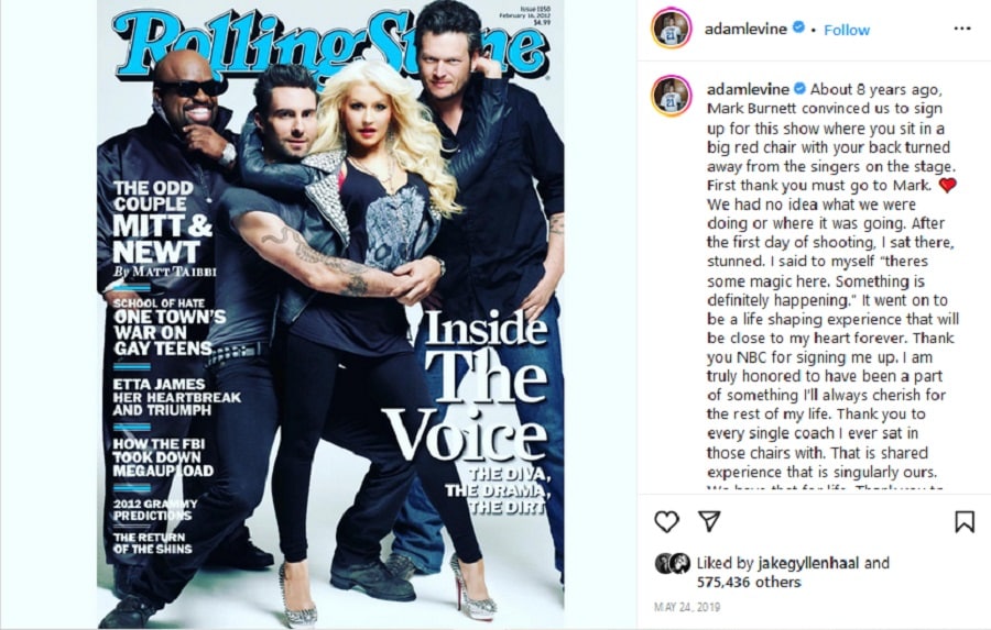 Adam Levine Statement [Adam Levine | Instagram]