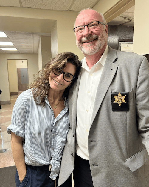 Gina with Sheriff Jim for Lifetime movie-https://www.instagram.com/p/Cg0sKbPt6t_/