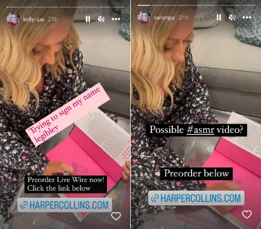 Kelly Ripa's Book Tour [Kelly Ripa | Instagram Stories]