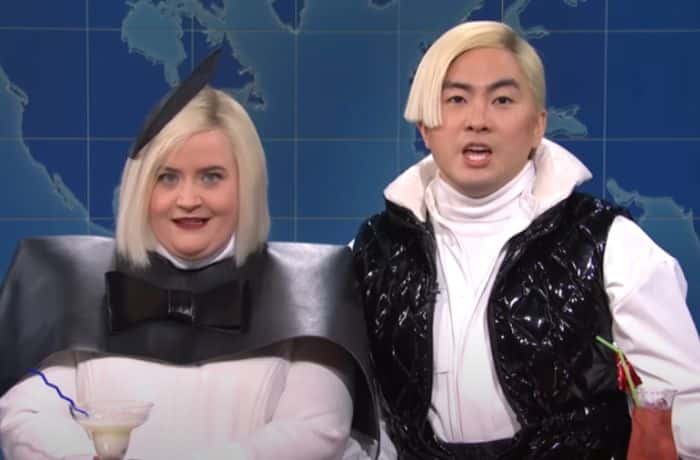 Aidy Bryant and Bowen Yang on their final episode of 'SNL' Weekend Update - YouTube/Saturday Night Live