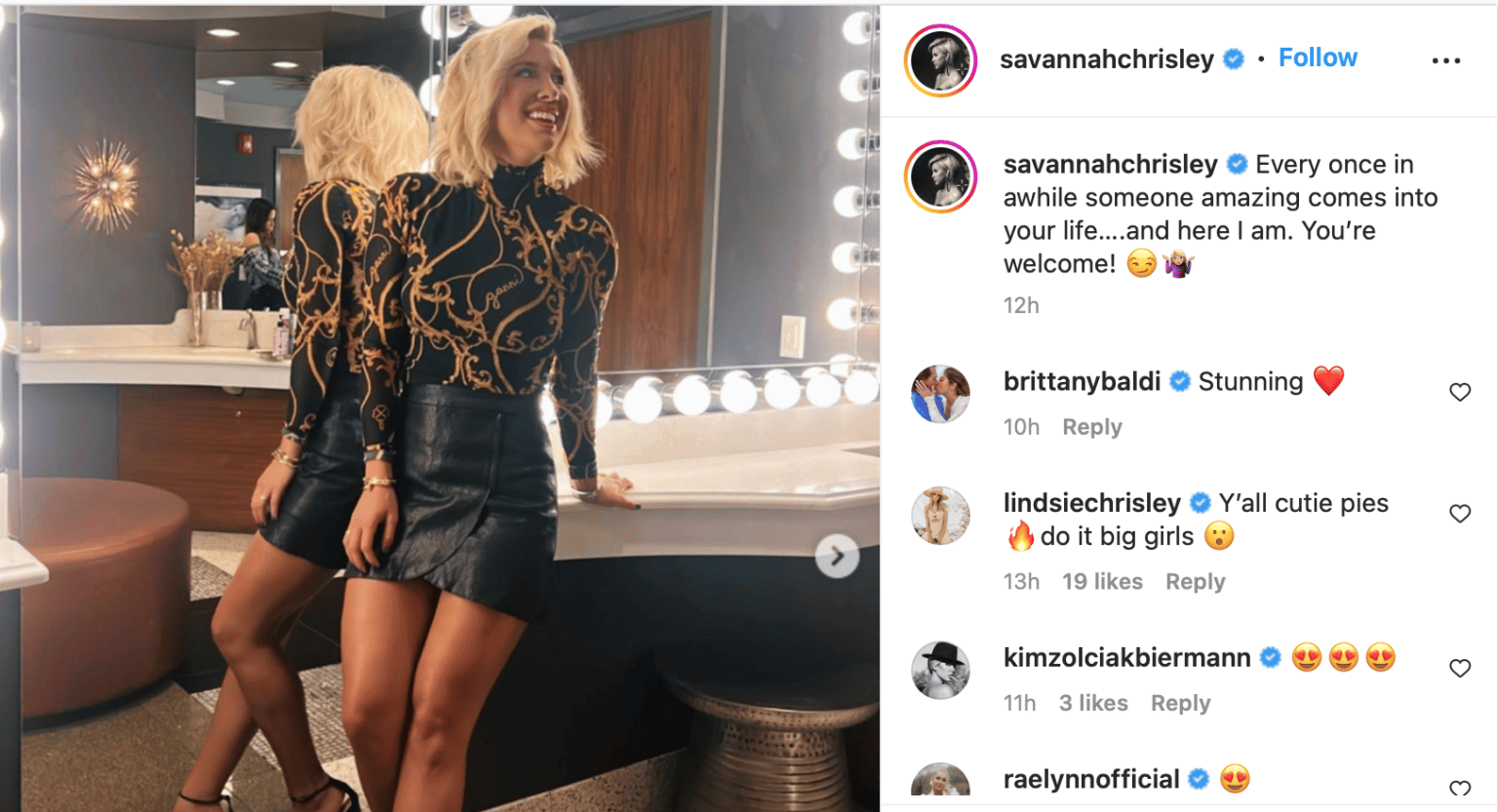 Confident Savannah Chrisley Teases Camera In Tiny Leather Skirt 6151