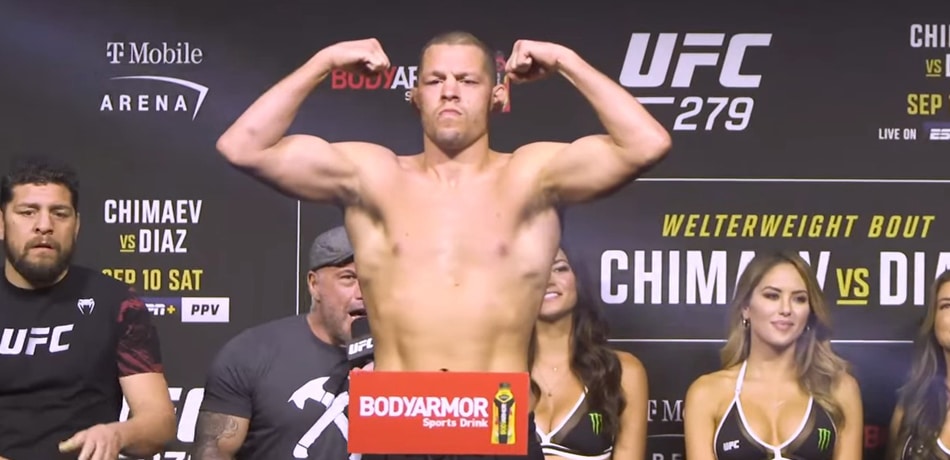 Nate Diaz at his UFC 279 weigh in
