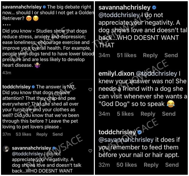 Savannah Chrisly - Todd chrisley -dog comments