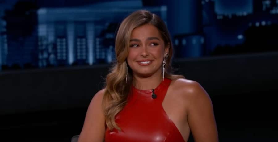 Addison Rae Wears Red Leather Dress [Jimmy Kimmel Live | YouTube]