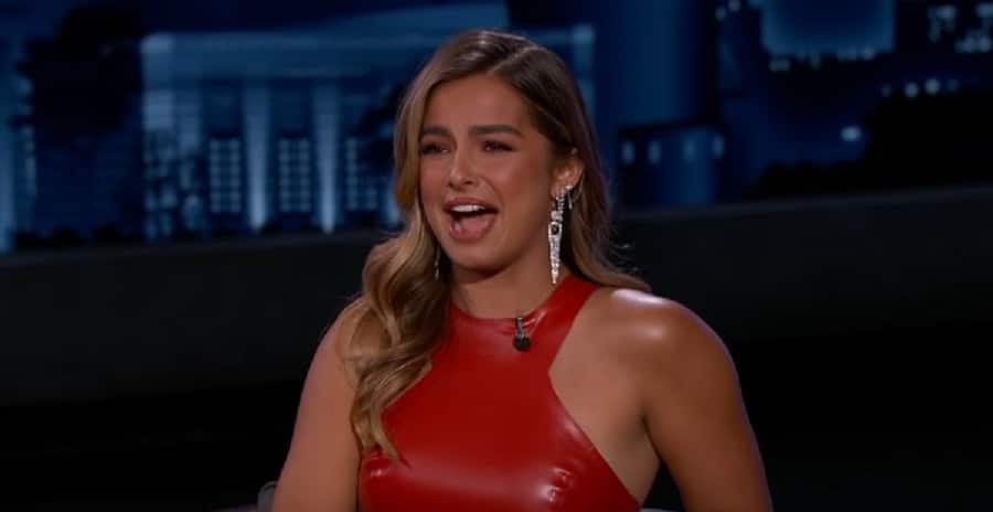 Addison Rae Wears Red Leather Dress [Jimmy Kimmel Live | YouTube]