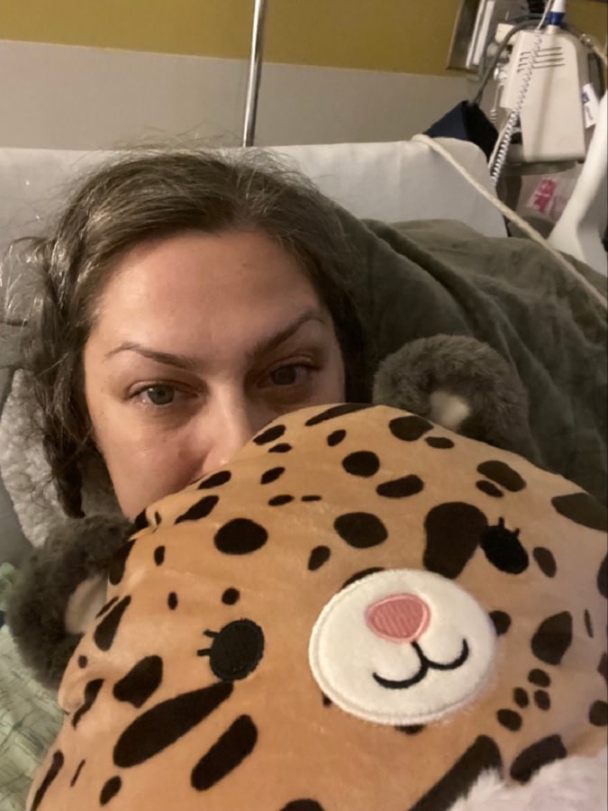 Danielle Colby Snuggles Stuffed Animal [Danielle Colby | Patreon]