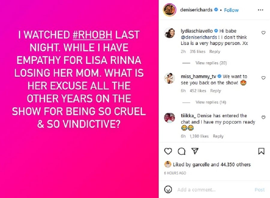 Denise Richards Instagram Post [Screenshot: Denise Richards | Instagram]