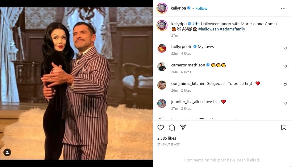 Kelly Ripa & Mark Consuelos As Morticia & Gomez [Kelly Ripa | Instagram]