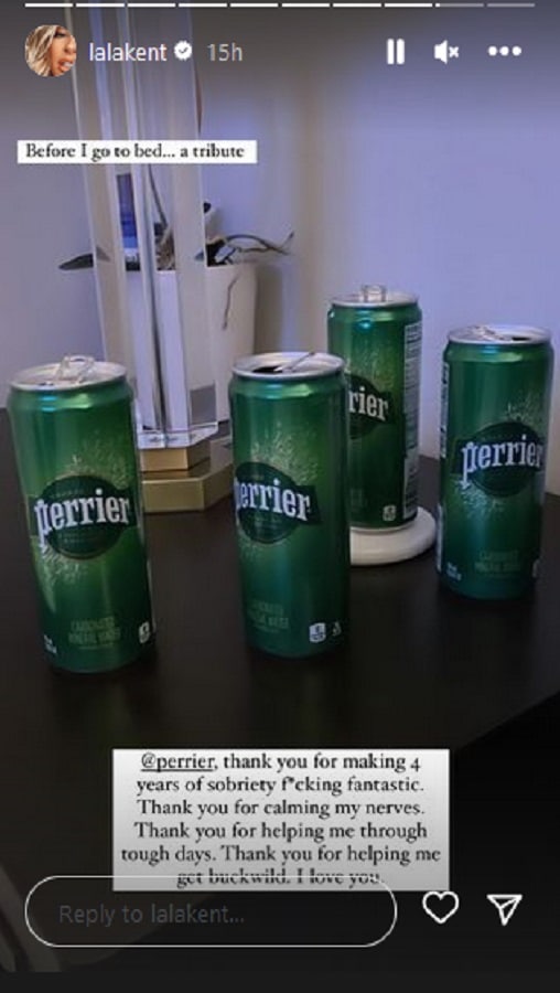 Lala Kent's Tribute To Perrier Water [Lala Kent | Instagram Stories]