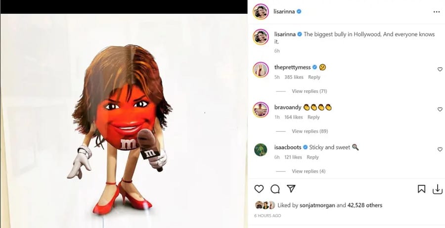 Lisa Rinna As The Red M&M [Screenshot: Lisa Rinna | Instagram]