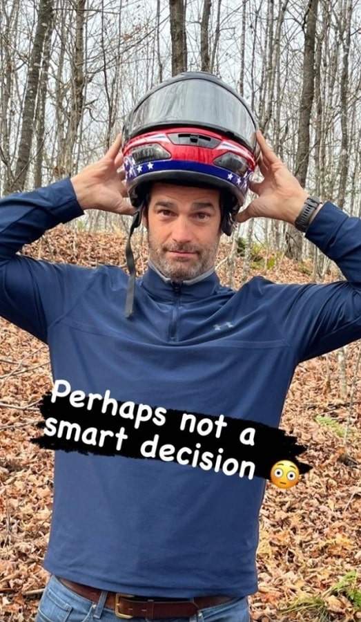 Rob Marciano Pulls Up Helmet [Rob Marciano | Instagram Stories]