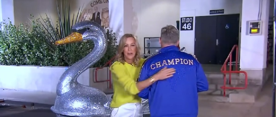 Back Of Sam Champion's Bedazzled Jacket [GMA | YouTube]