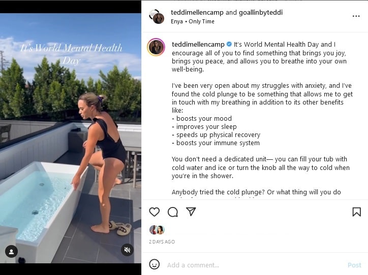 Teddi Mellencamp Dives Into Cold Bathtub [Teddi Mellencamp | Instagram]