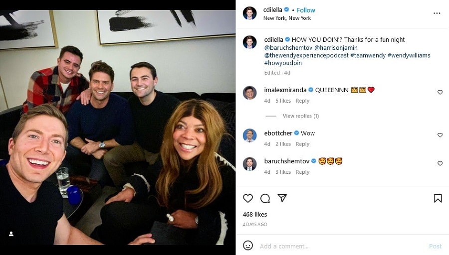 Wendy Williams With Chris DiLella & Friends [Christopher DiLella | Instagram]