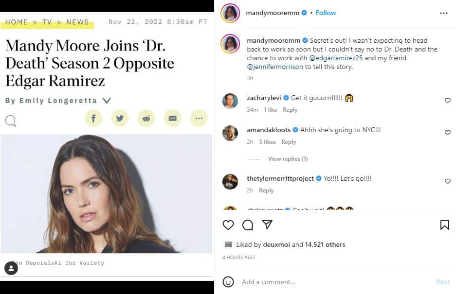 Mandy Moore Instagram