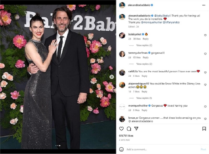 Alexandra Daddario and Andrew Form at the Baby2Baby Gala.
