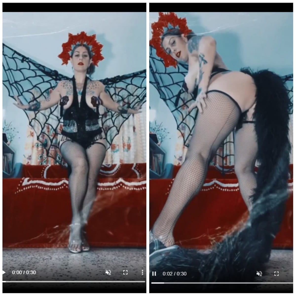 Danielle Colby in burlesque-inspired lingerie.