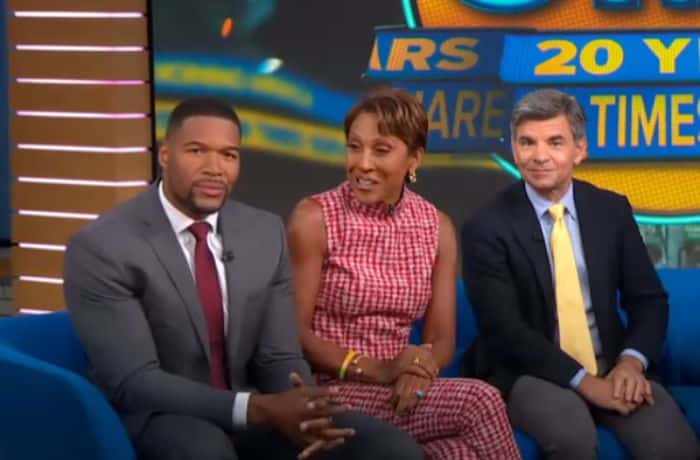 Michael Strahan, Robin Roberts, and George Stephanopoulos on GMA - YouTube/Good Morning America