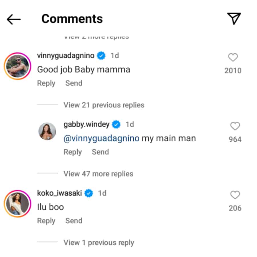 Gabby Flirts With Vinny [Gabby Windey | Instagram]