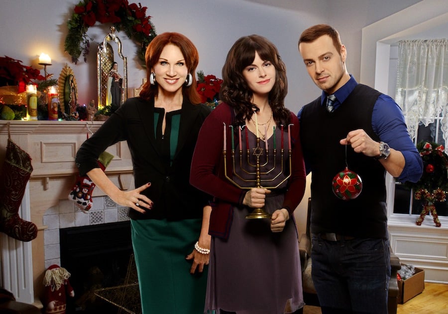 Gary Goldstein's Hitched For The Holidays, Marilu Henner, Emily Hampshire, Joey Lawrence, used with Hallmark Media's permission
