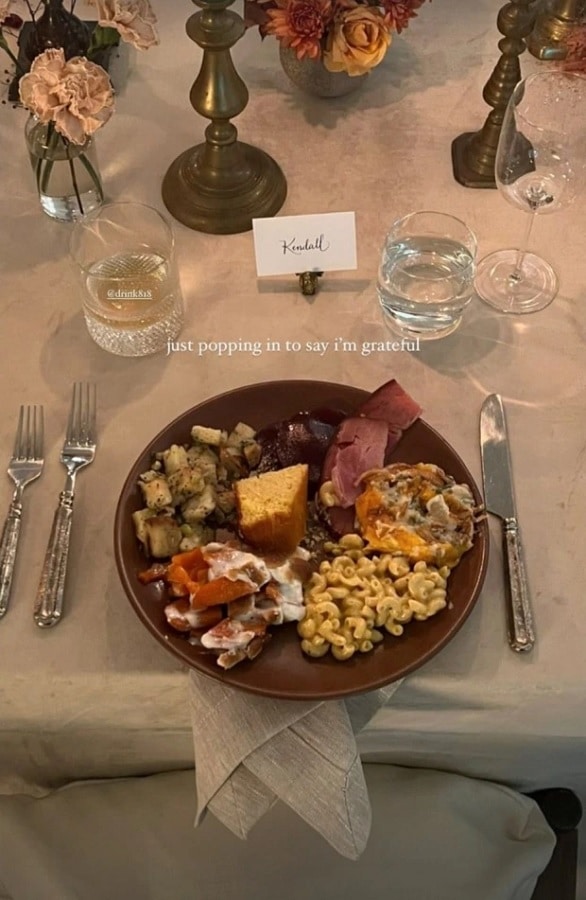 Kendall Jenner Is Thankful For Dinner [Kendall Jenner | Instagram Stories]