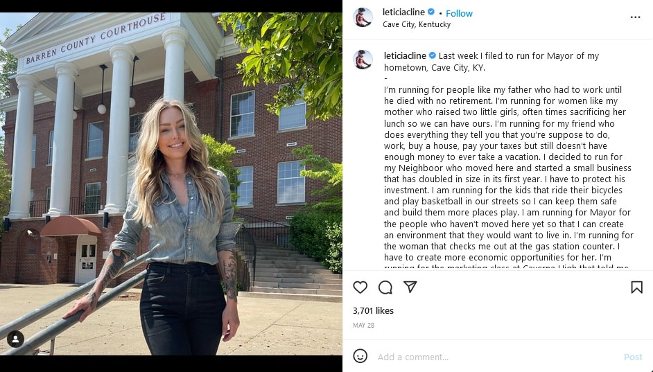 Leticia Cline Announces Mayoral Run [Leticia Cline | Instagram]