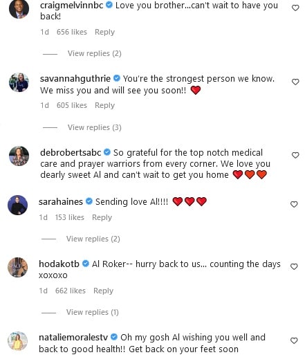 Comments From Today Show Family & More[Al Roker | Instagram]