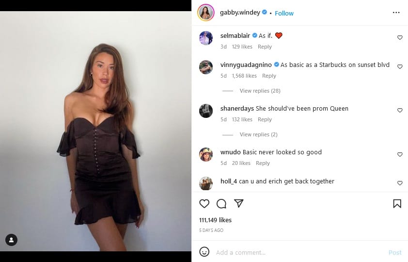 Gabby Windey In Brown Dress [Gabby Windey | Instagram]