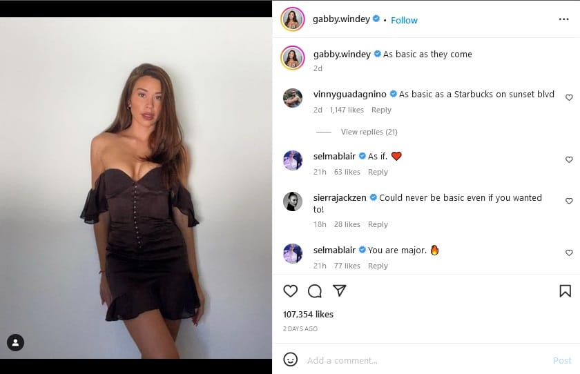Gabby Windey Gets Comments From Vinny [Gabby Windey | Instagram]