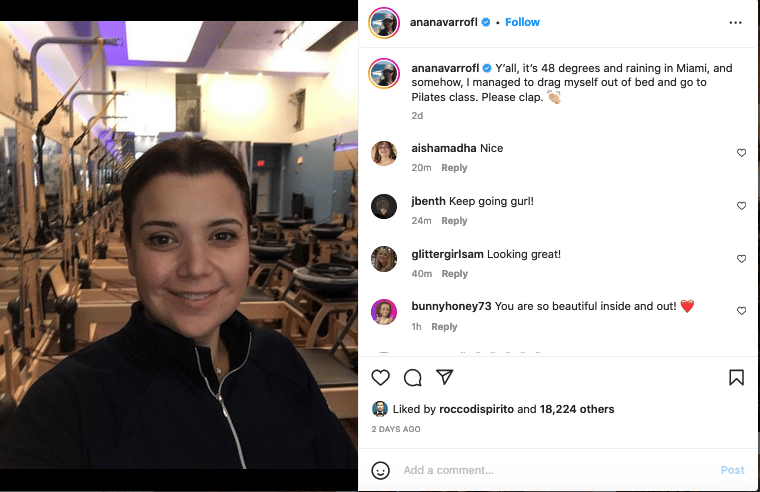 Ana Navarro Makeup-Free At Gym [Ana Navarro | Instagram]