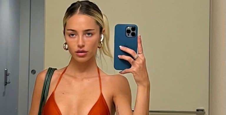 Delilah Hamlin Wears Red String BIkini Top [Delilah Hamlin | Instagram]