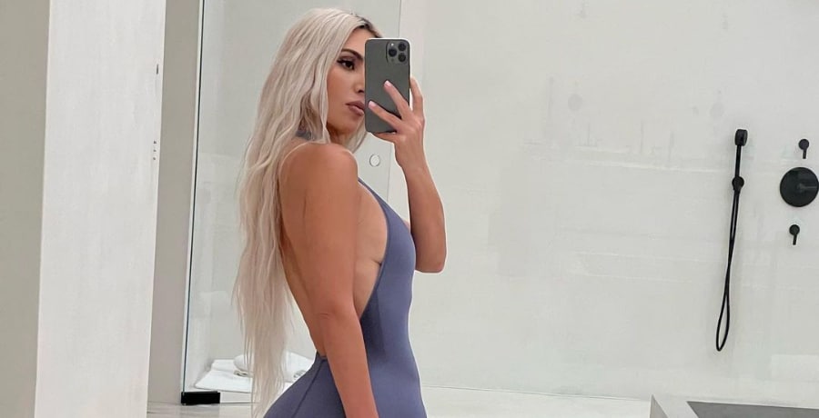 Kim Kardashian Wears Curve-Hugging Gray Jumpsuit [Kim Kardashian | Instagram]
