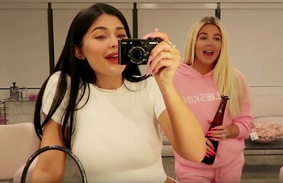 Kylie Jenner & Khloe Kardashian Drink & Put On Makeup [YouTube]