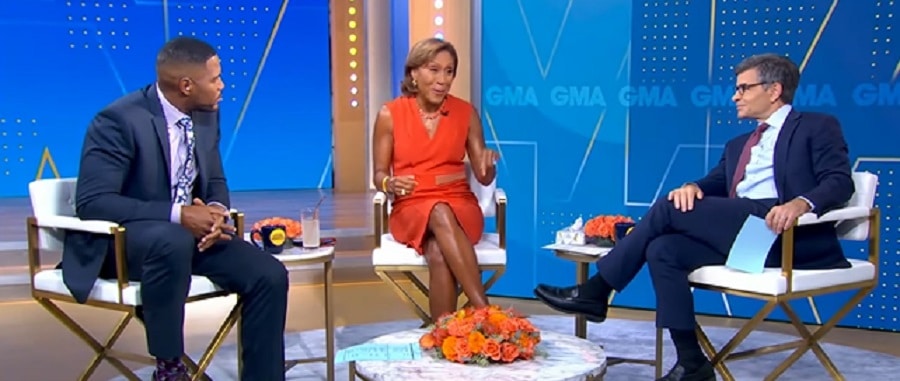 Michael Strahan, Robin Roberts, and George Stephanopoulos [GMA | YouTube]