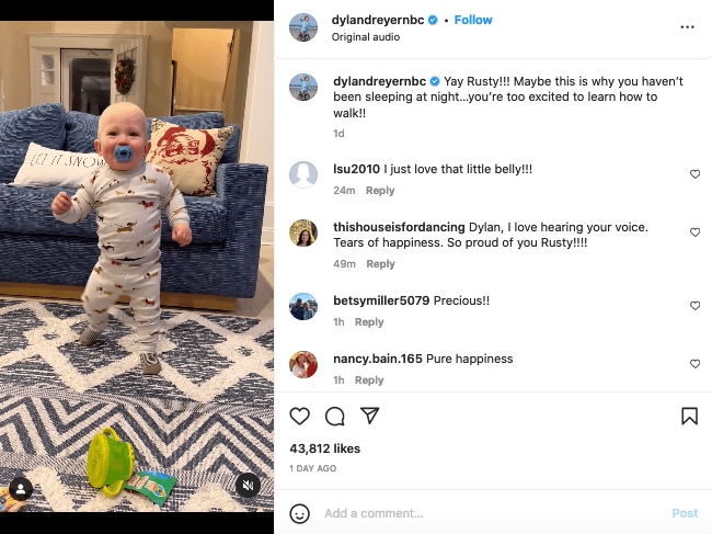 Rusty Takes His First Steps [Dylan Dreyer | Instagram]