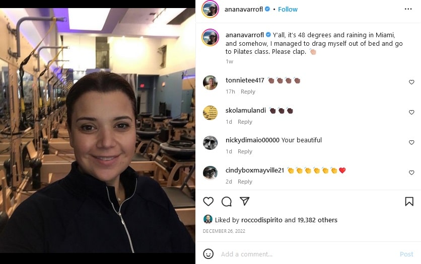 Ana Navarro Goes Makeup-Free At Pilates Gym [Ana Navarro | Instagram]