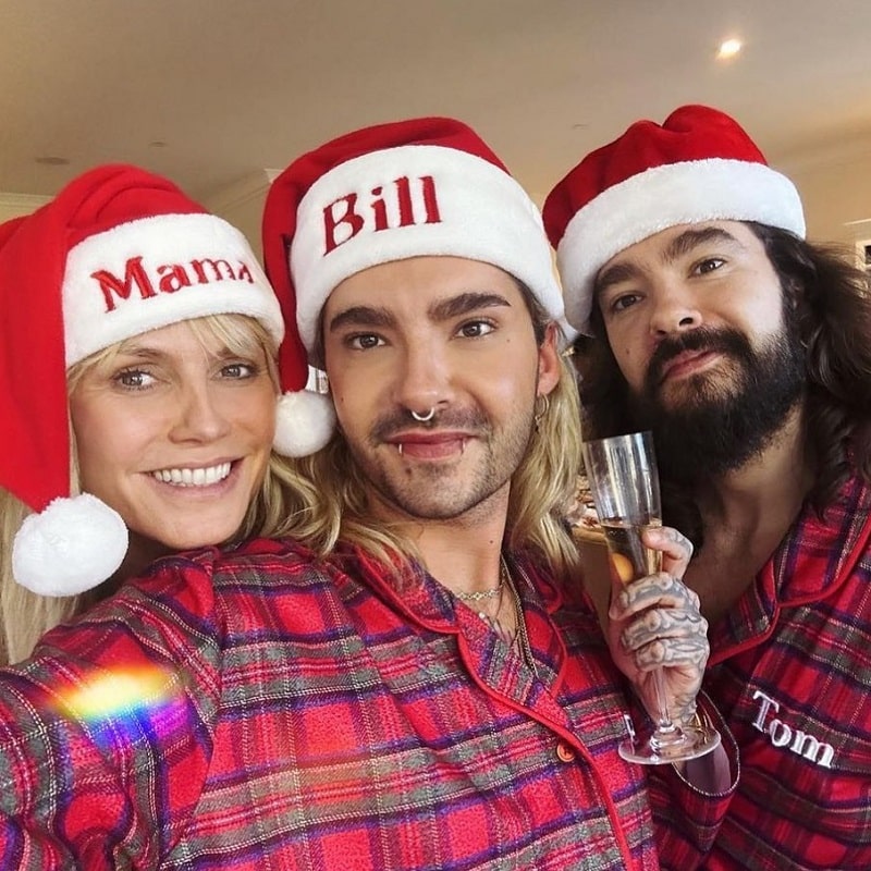 Heidi Klum snaps adorable Christmas selfie with husband Tom Kaulitz and his twin brother.