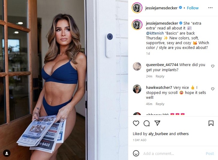 Jessie James Decker Flaunts Bust [Jessie James Decker & Kittenish | Instagram]