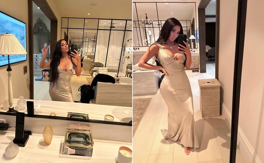 Kim Kardashian Wears Long Dress [Kim Kardashian | Instagram]
