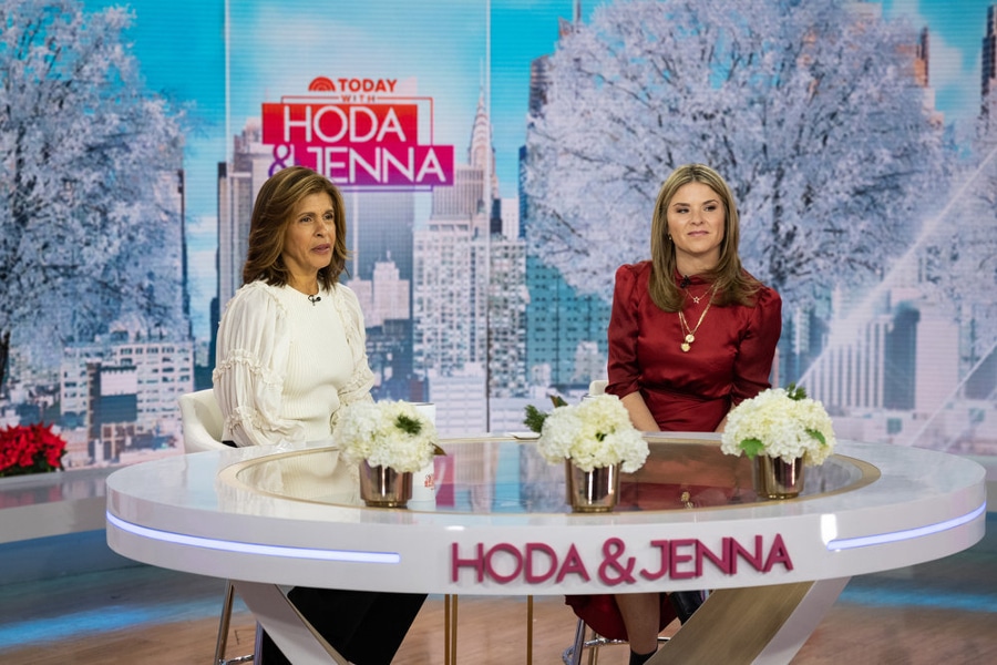 Hoda Kotb and Jenna Bush Hager on Thursday, January 12, 2023 -- (Photo by: Helen Healey/NBC)