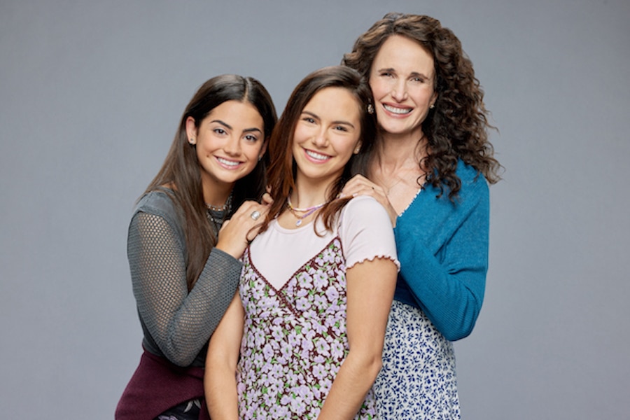 Photo: Sadie Laflamme-Snow, Alex Hook, Andie MacDowellCredit: ©2022 Hallmark Media/Photographer: Michael Larsen