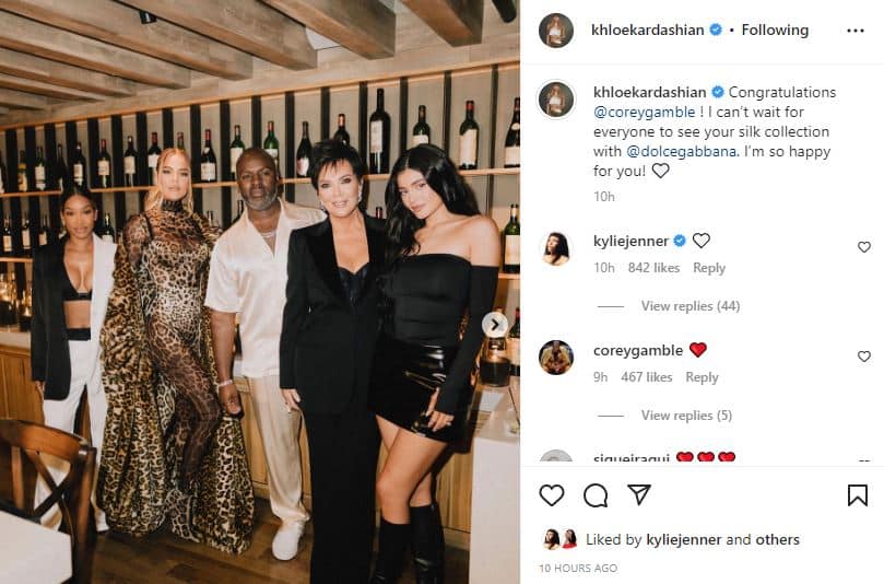 Khloe Kardashian Kris Jenner Corey Gamble Kylie Jenner Instagram