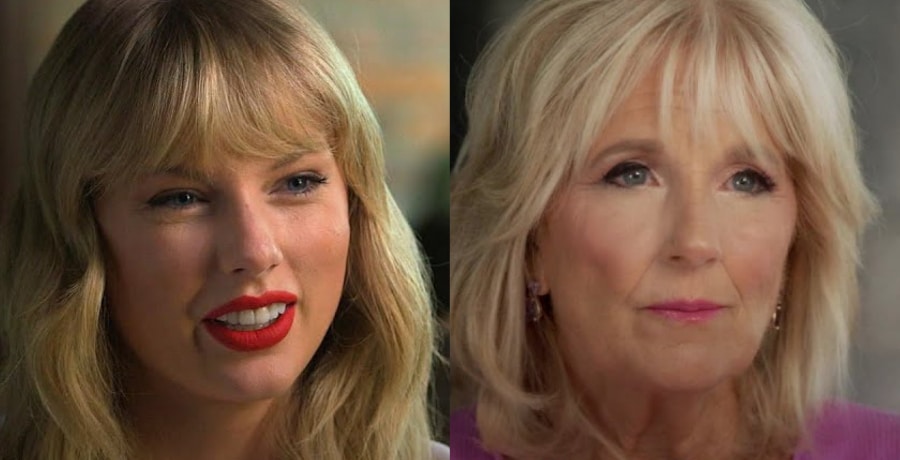 Left: Taylor Swift, Right: Jill Biden [Source: YouTube]