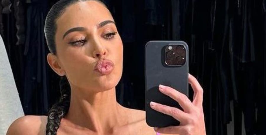 Kim Kardashian Poses In Pink Lingerie [Source: Kim Kardashian - Instagram]