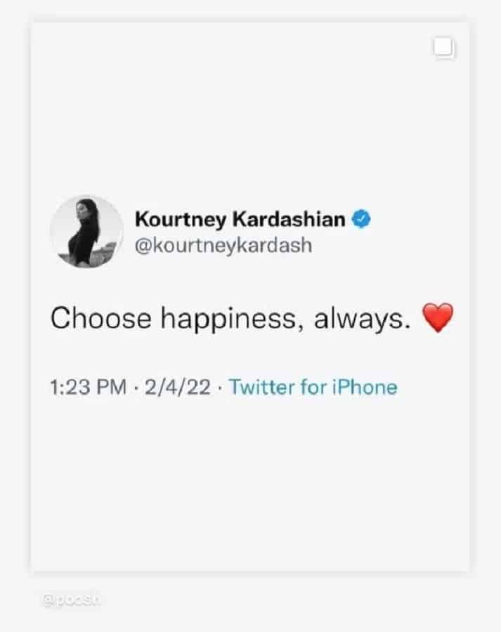 Kourtney Kardashian's Old Tweet [Source: Kourtney Kardashian - Instagram Stories]